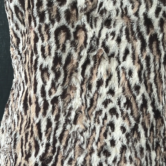 Vintage 1960s Faux Fur Handmade Mod Mini Dress Animal Print - Picture 4 of 10